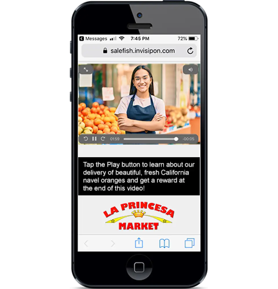 advertising for grocery store on phone with reward coupon