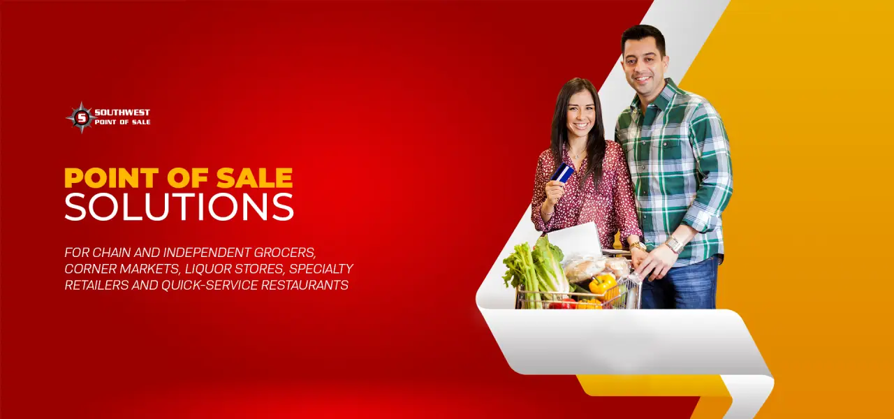 man and woman with shopping cart holding credit card