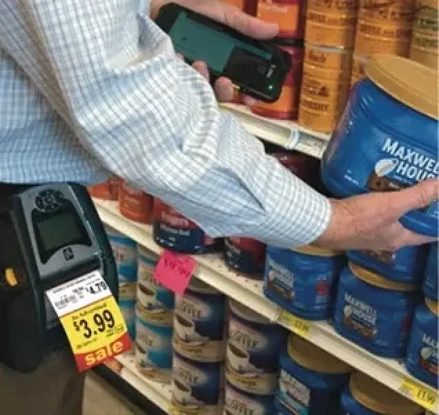 rti mobile labeling tool used in a grocery store