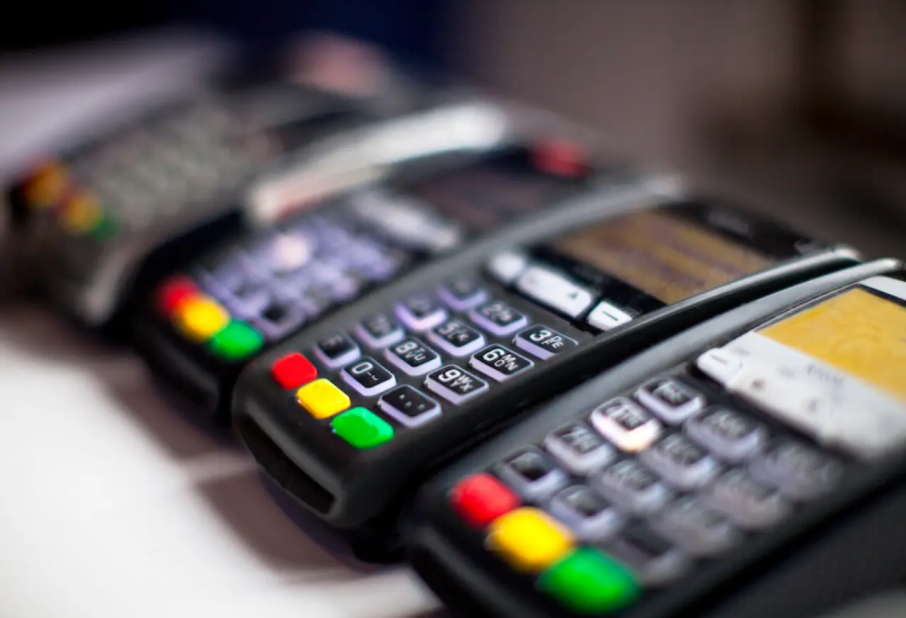 four payment processing systems lined up