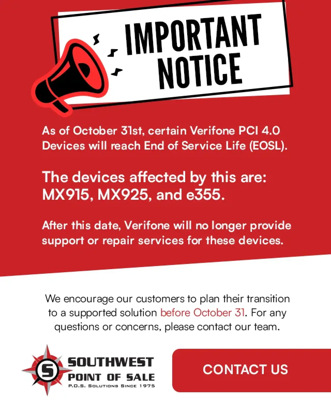 important notice for verifone