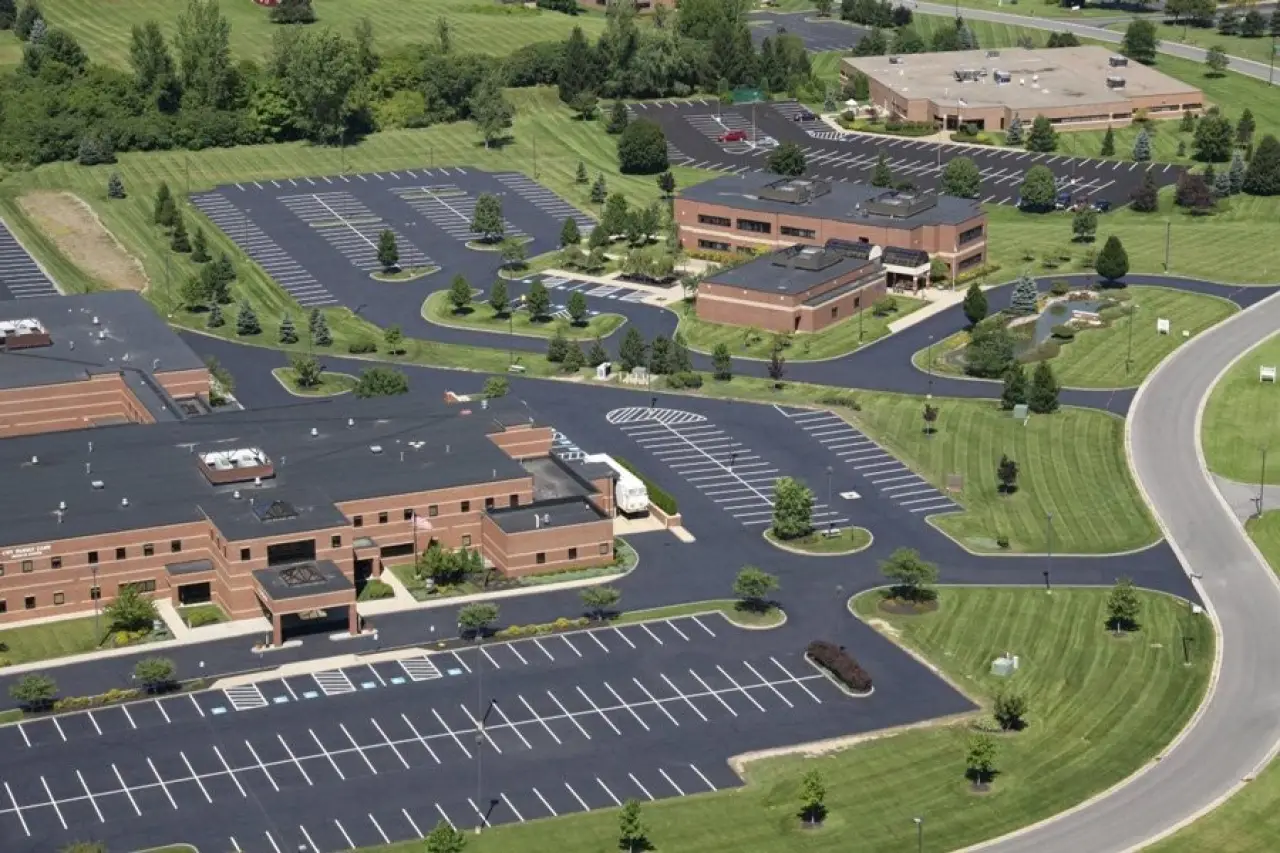 An aerial view of Brittonfield in Syracuse, NY.