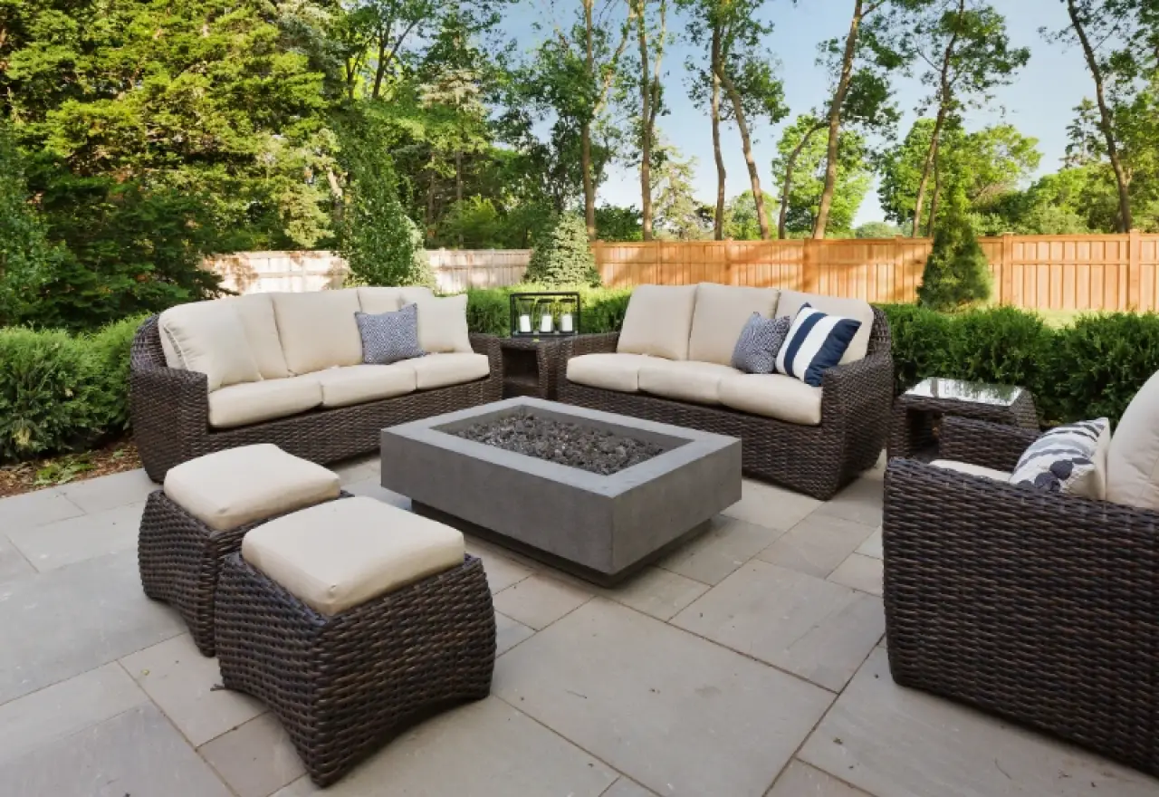 Finished concrete patio for a Syracuse, NY home