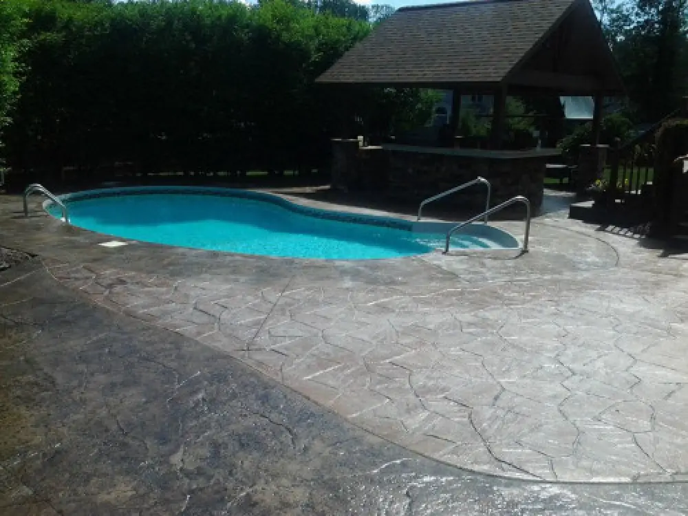New concrete patio surface for a home