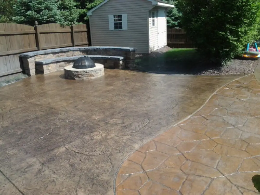 Concrete patio work in progress