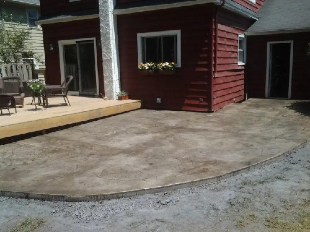 Concrete patio installation project