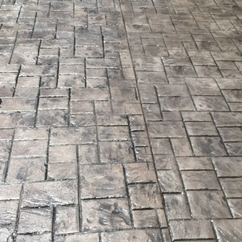 Small ashlar slate stamped concrete sample