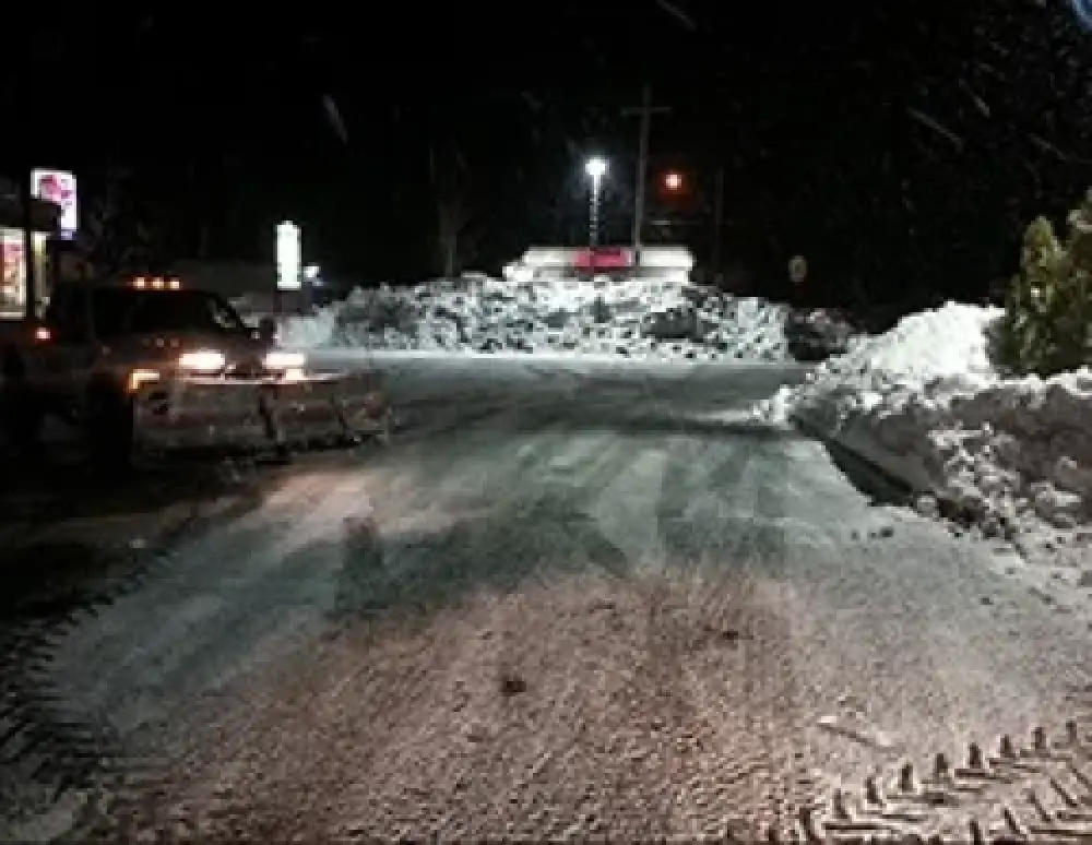Commercial parking lot after snow removal service