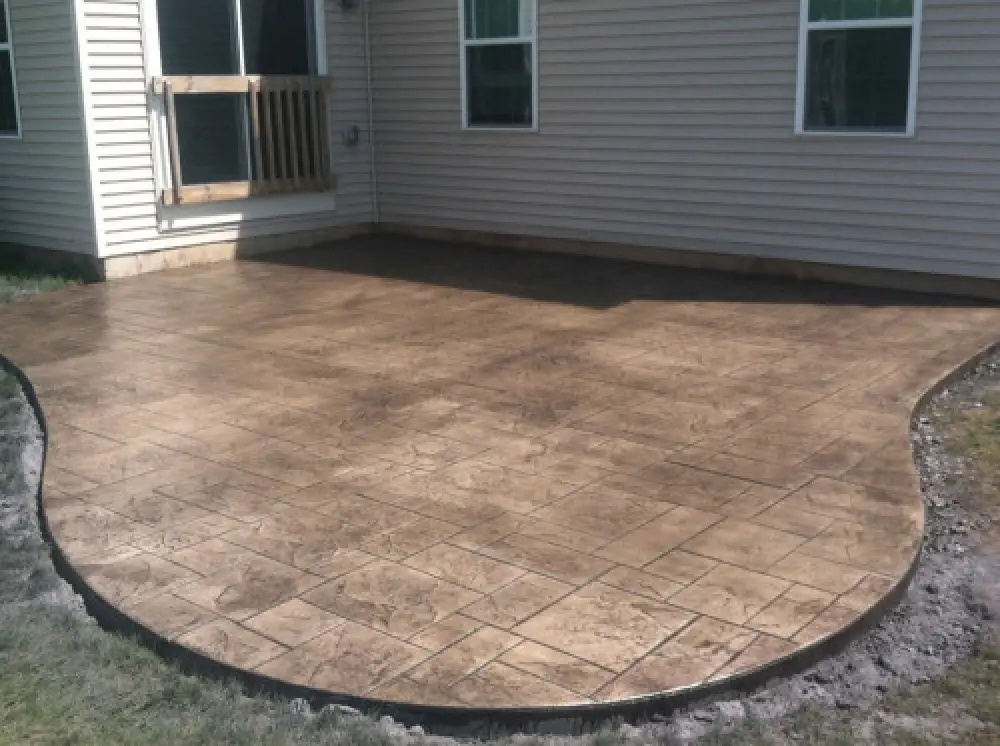 Completed concrete patio surface