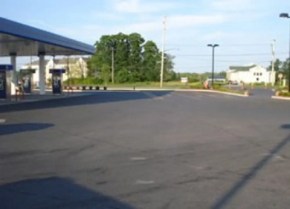 Asphalt crack filling repair on pavement
