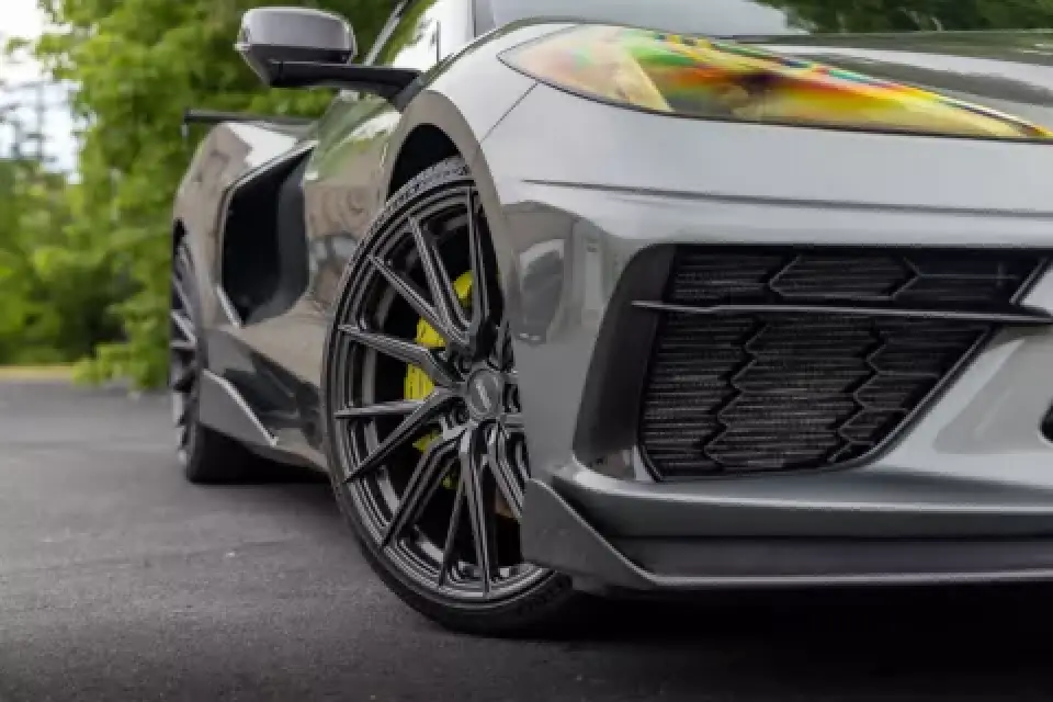 2022 Chevrolet Corvette C8 hood detail and aerodynamic styling