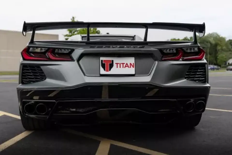 2022 Chevrolet Corvette C8 rear quarter view performance sports car
