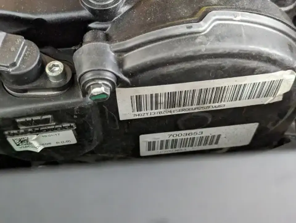 vehicle barcode label detail inside London taxi component