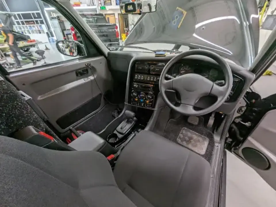 classic London taxi interior seating area detail