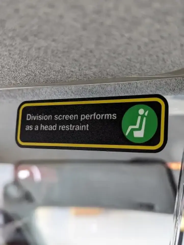 London taxi passenger safety division screen label detail
