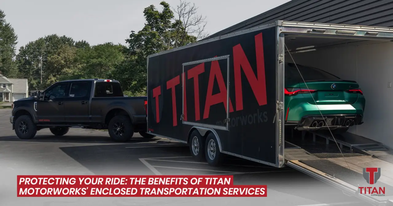 truck with enclosed trailer for transport