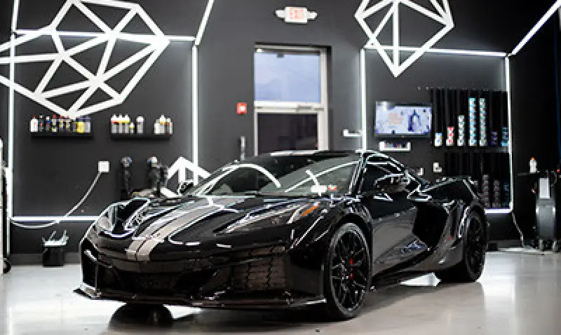 black car with gyeon ceramic paint coating