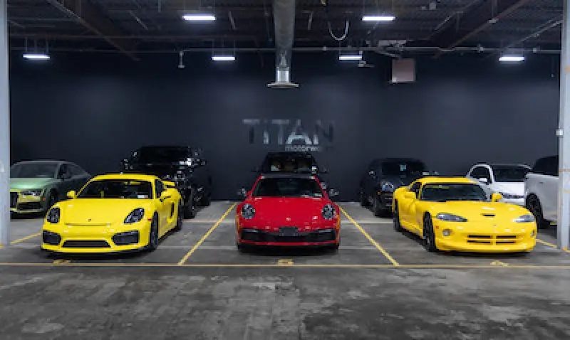 cars in a vehicle storage facility