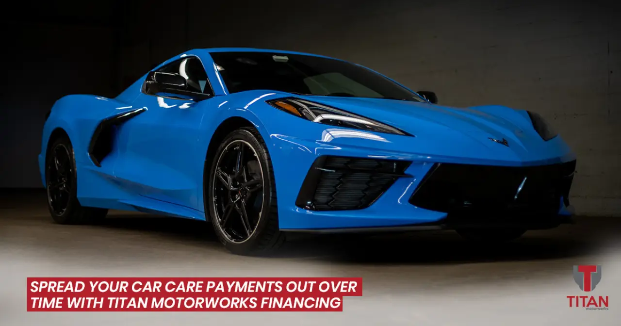 2023 rapid blue c8 corvette in garage