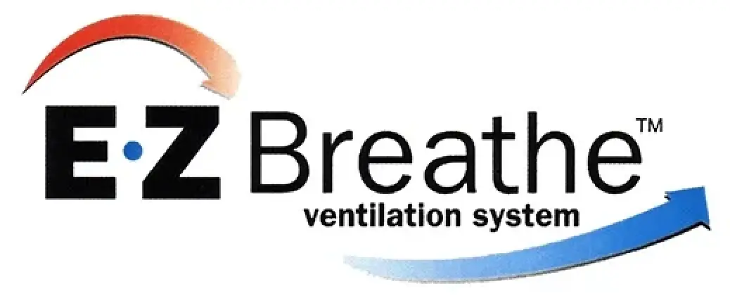 E-Z Breathe ventilation system logo with red and blue arrows above and below the text.