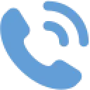 Blue phone icon with sound waves indicating a call or communication.