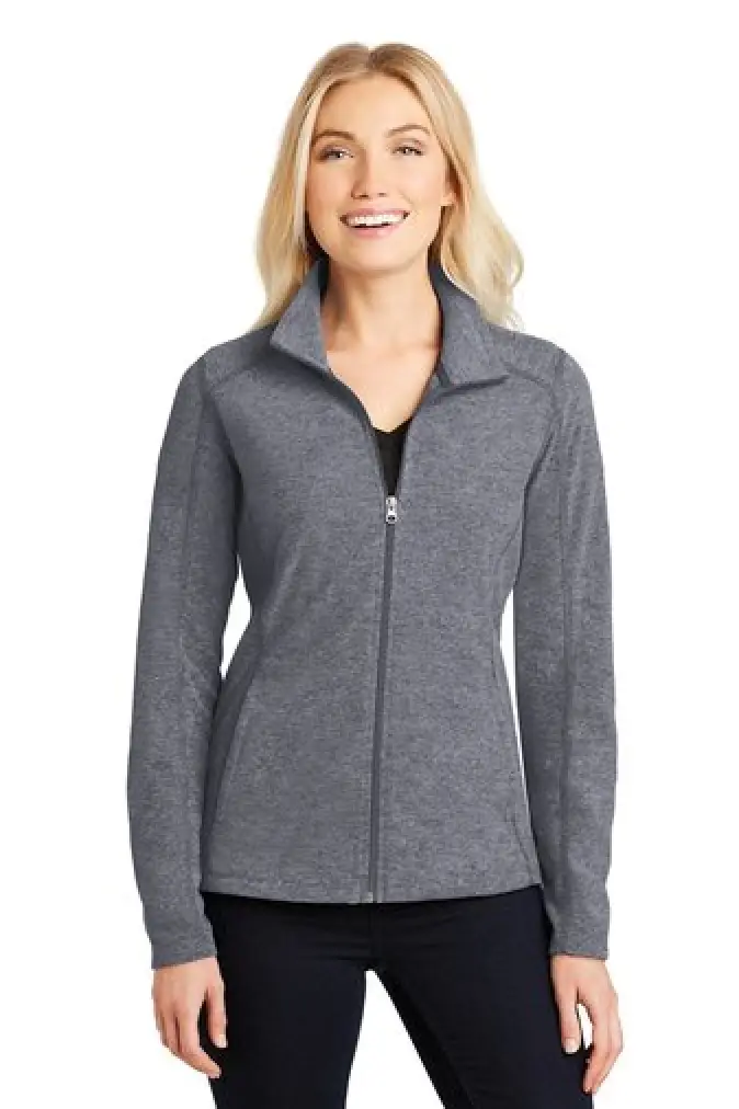 Ladies Heather Microfleece Full-Zip Jacket - L235