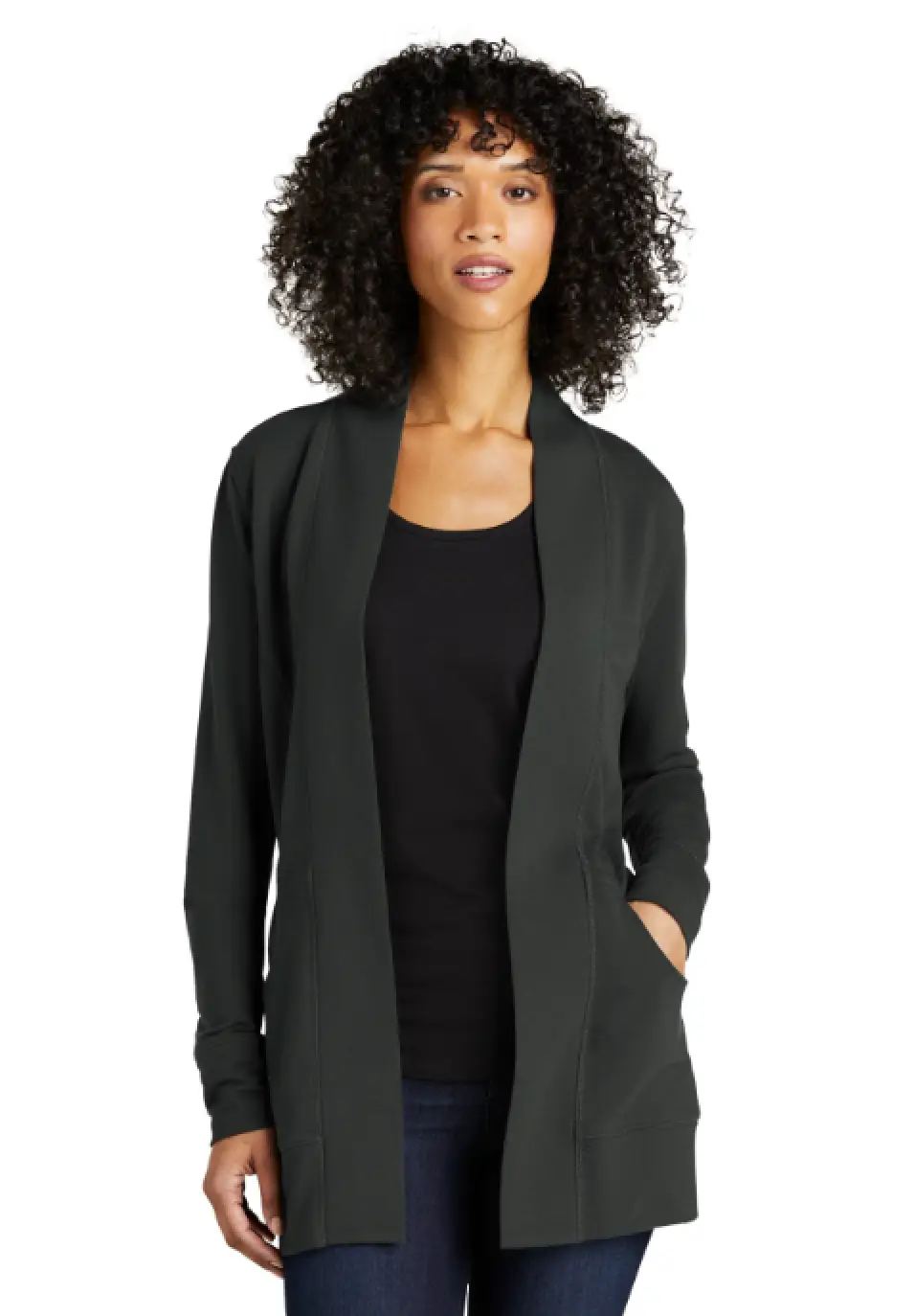 LK825 Port Authority® Ladies Microterry Cardigan