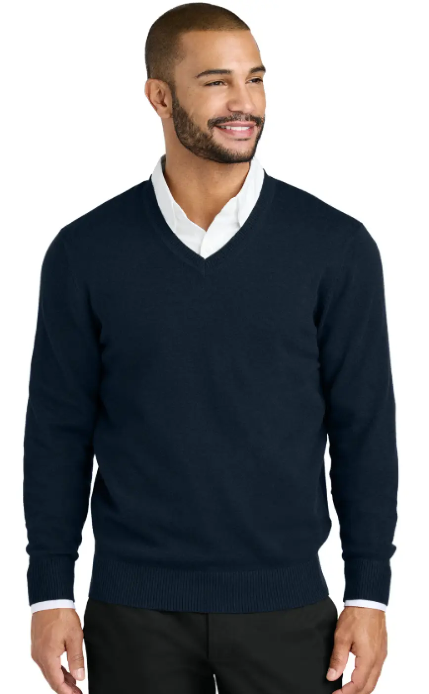 Port Authority® V-Neck Sweater - SW2850 - Navy