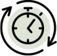 Stopwatch icon representing flexible commercial dumpster rental periods.