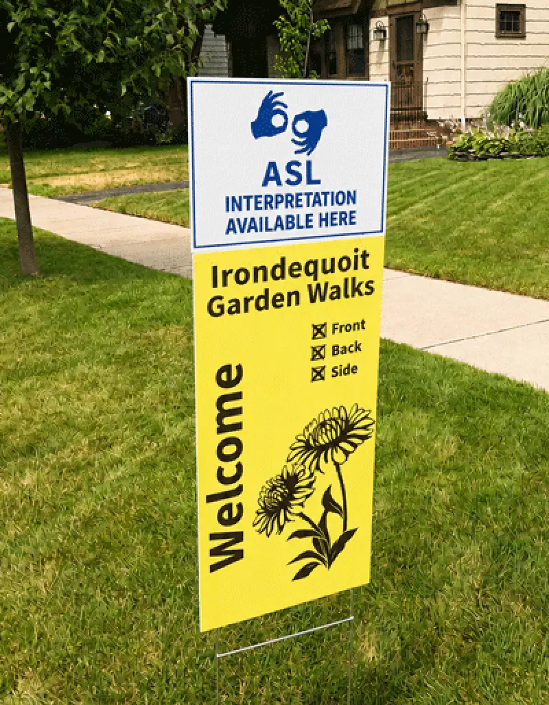 ASL interpretation wayfinding sign