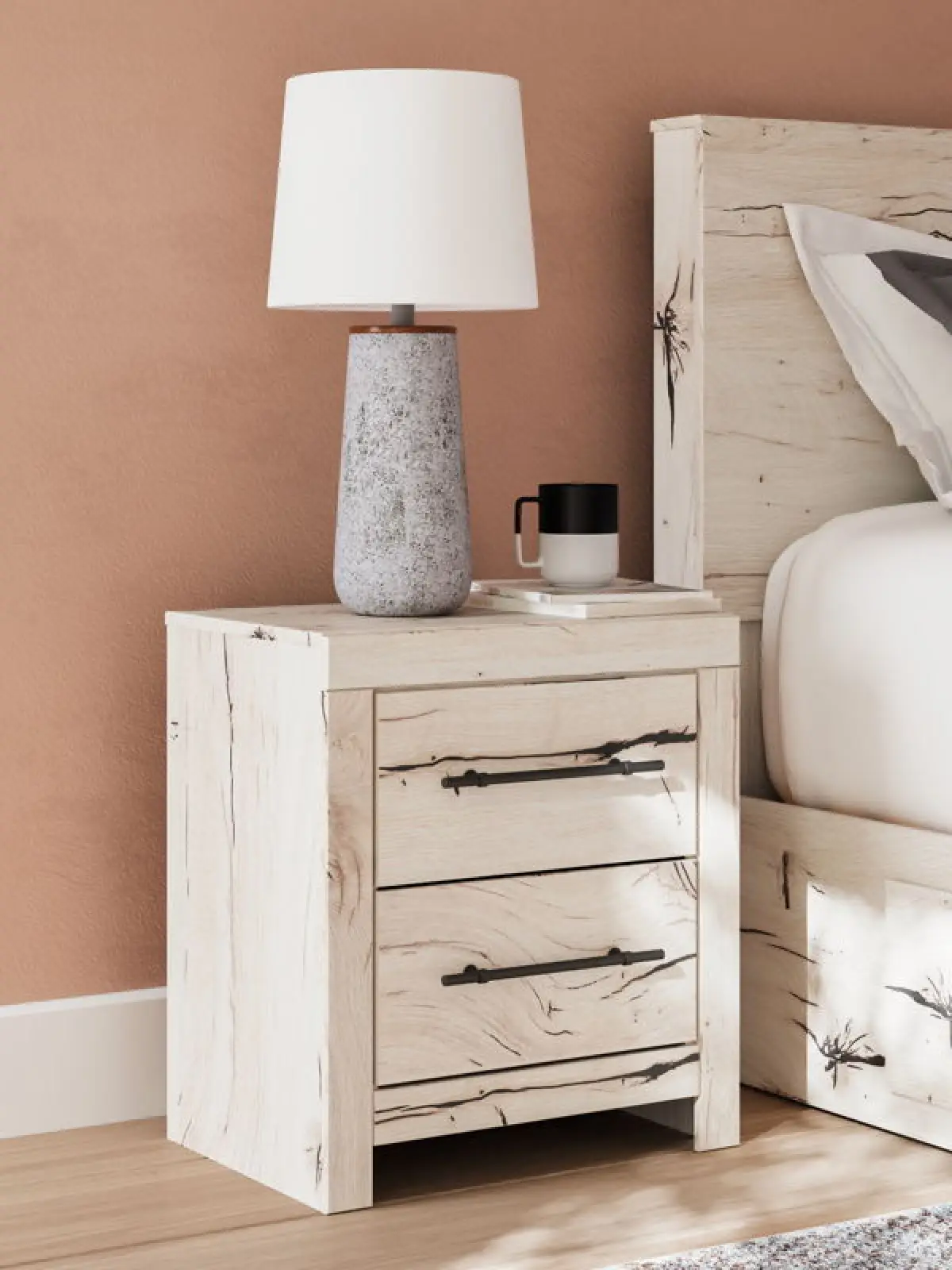 Lawroy - Two Drawer Night Stand - Light Natural