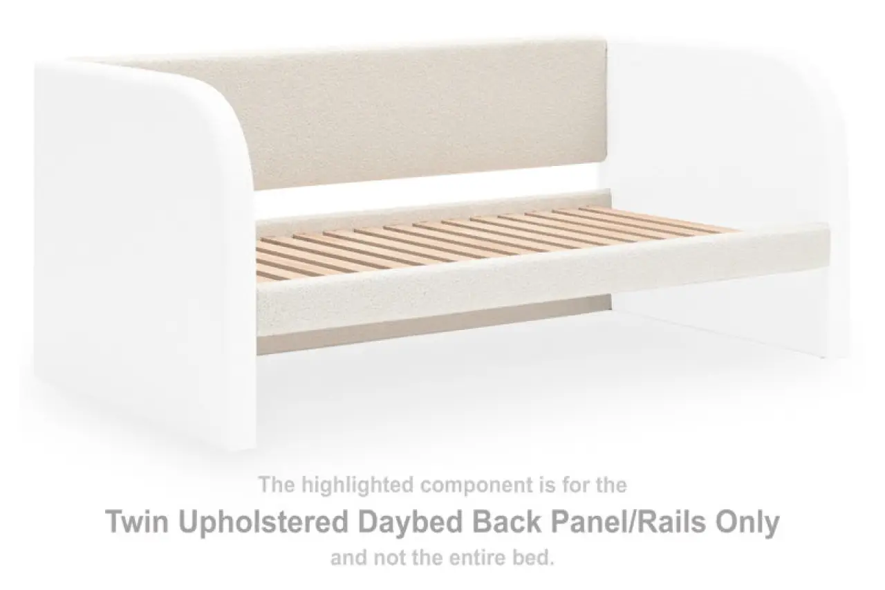 Arloster - Twin Upholstered Daybed Back Panel Rails - White
