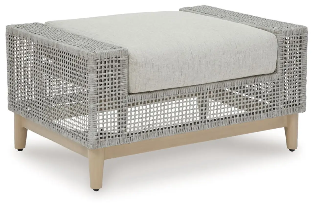 Seton Creek - Ottoman With Cushion - Gray