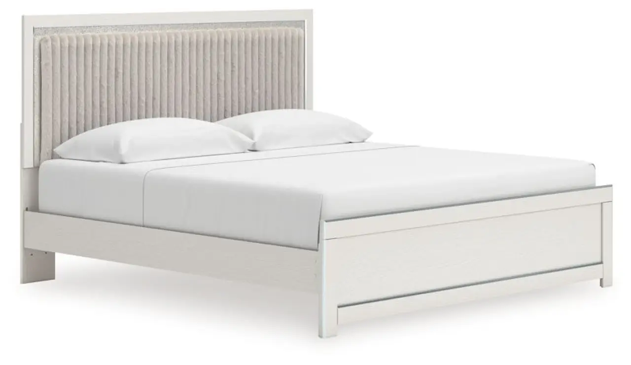 Zuraleus - Upholstered Panel Platform Bed With Roll Slats