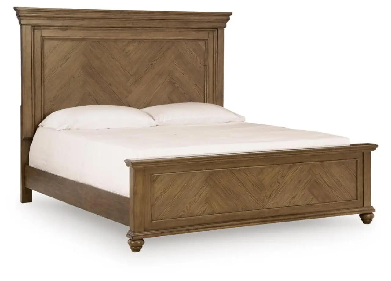 Karallin - King Panel Bed - Medium Brown