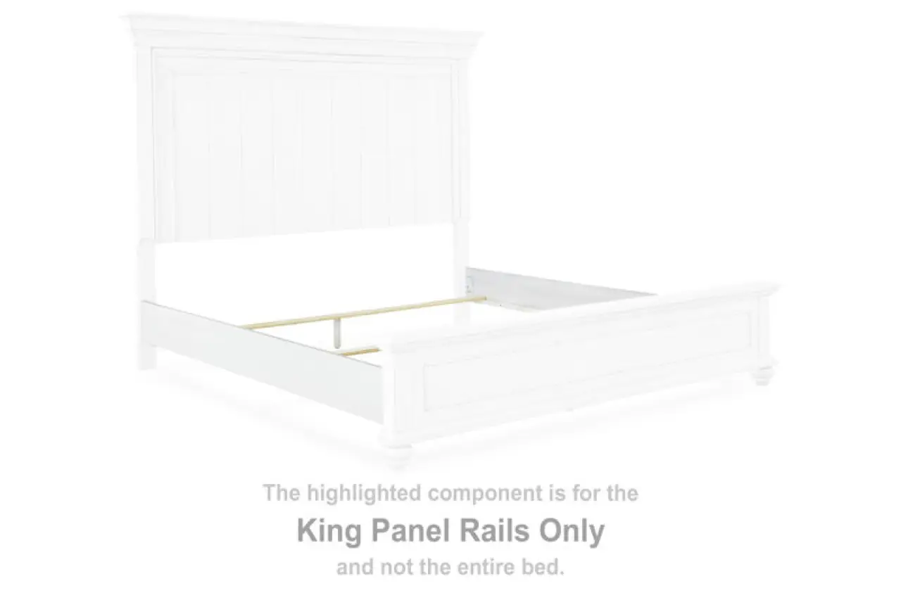 Kanwyn - King Panel Rails - Whitewash