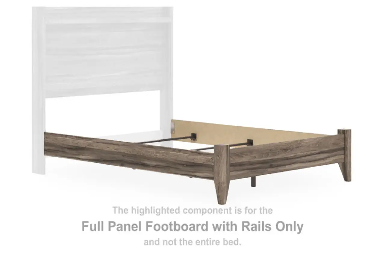 Elbrim - Full Panel Footboard With Rails - Brown