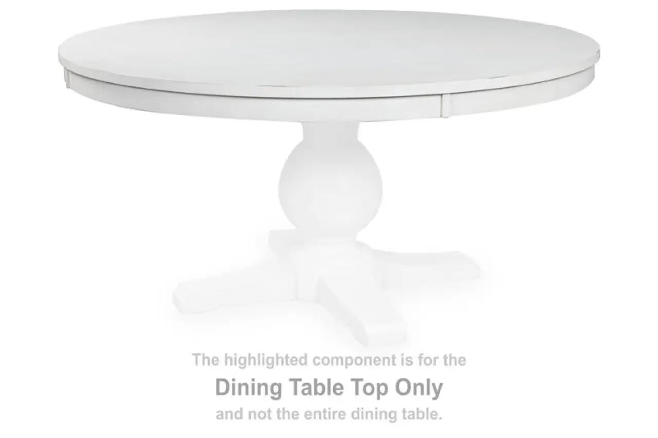 Greddinton - Round Dining Room Table Top - White