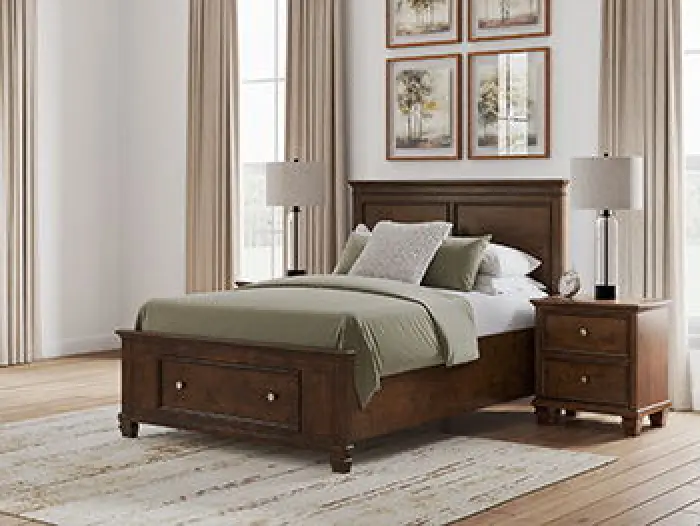 Danabrin - Full Storage Footboard With Roll Slats - Brown