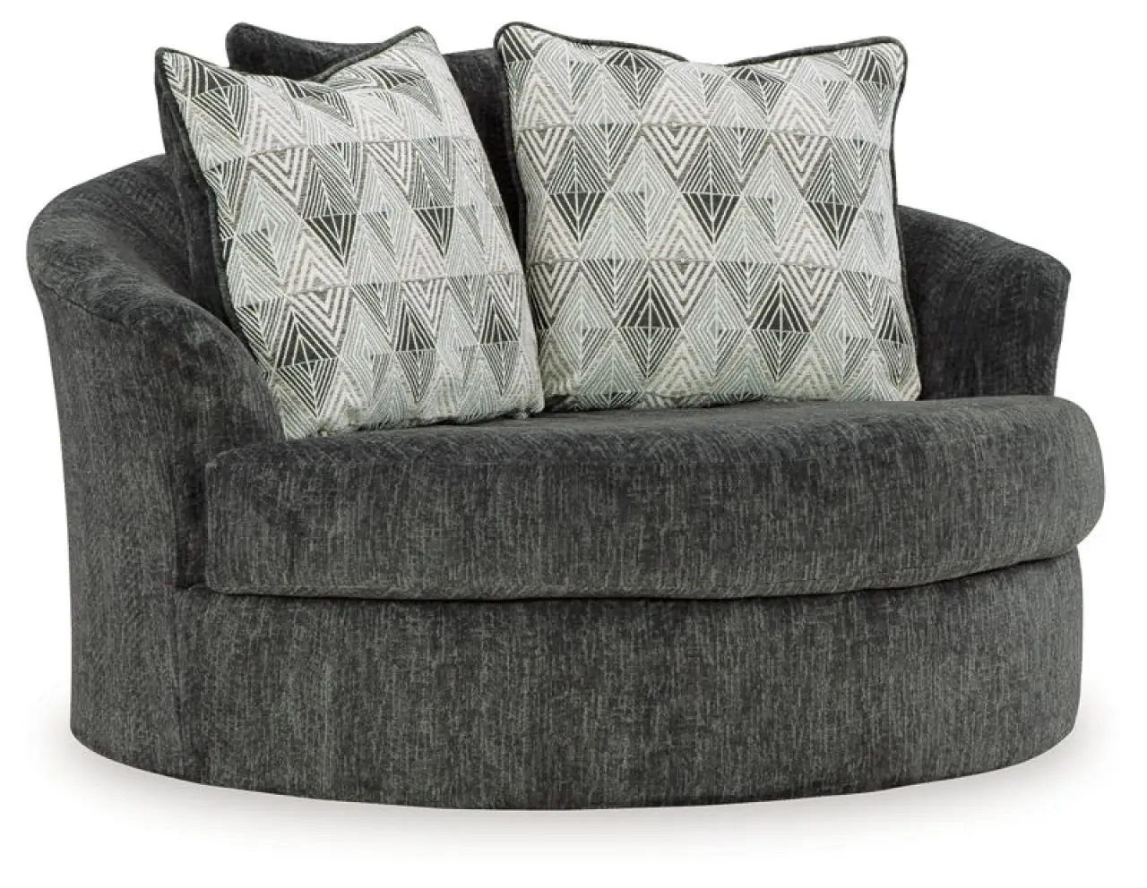 Biddeford - Oversized Swivel Accent Chair - Shadow