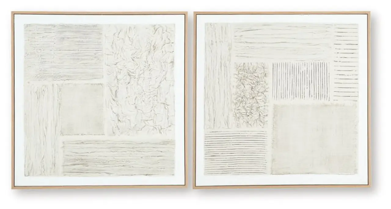 Andorfield - Wall Art Set (Set of 2) - Beige / Black / White