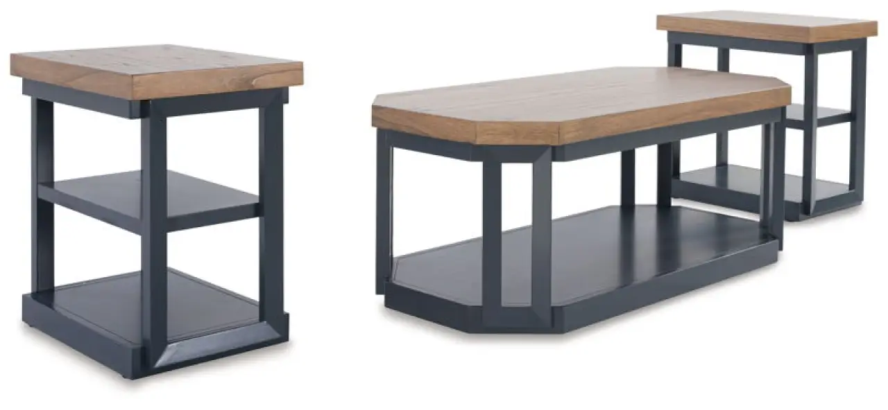 Landocken - Occasional Table Set (Set of 3) - Brown / Blue