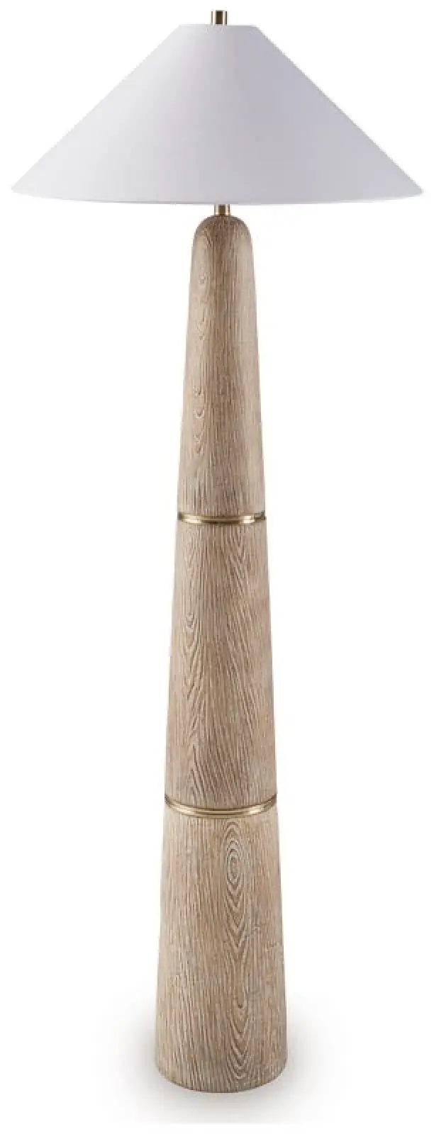 Gasparleigh - Poly Floor Lamp - Brown / Gold Finish