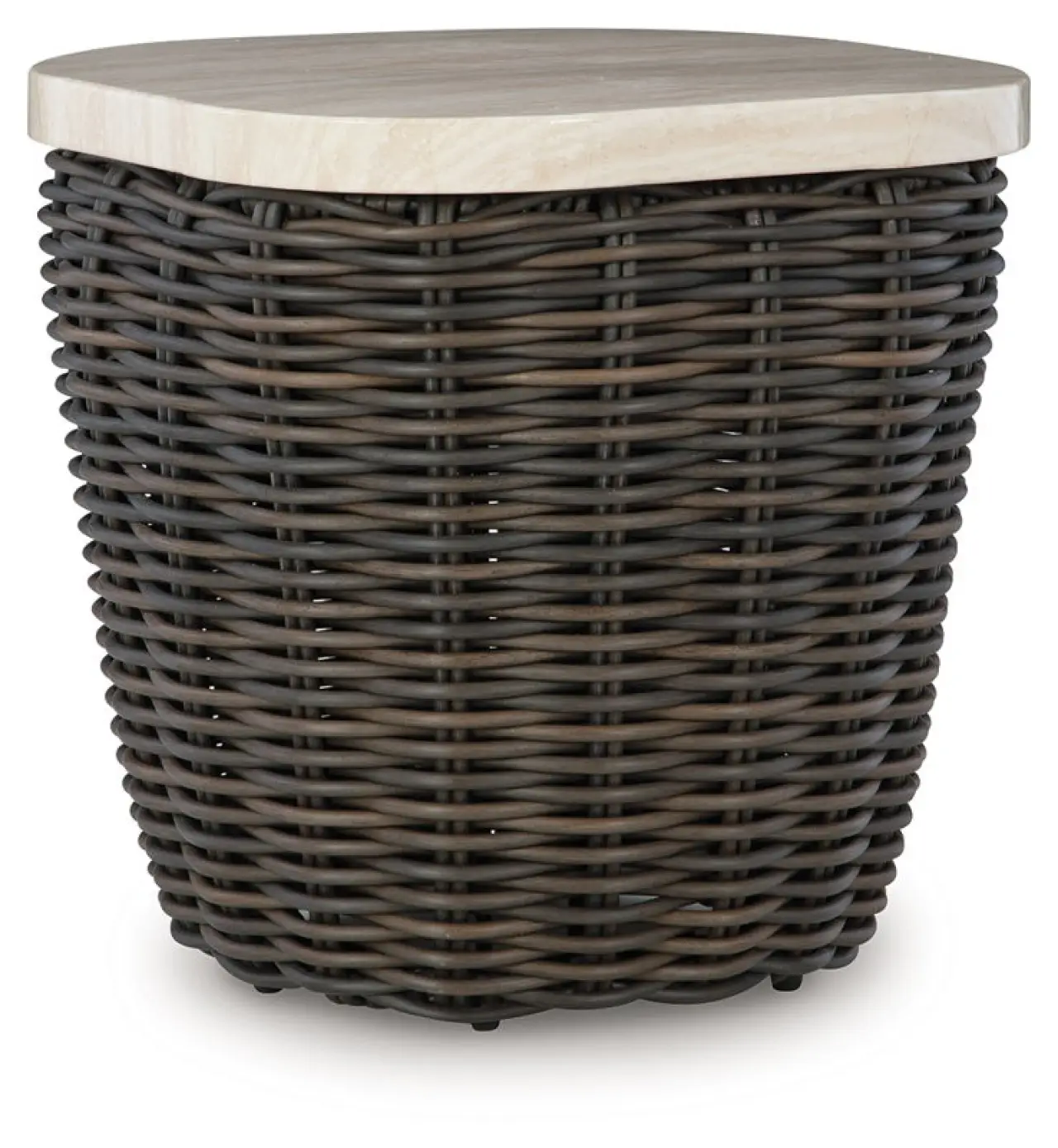 Kimora - Square End Table - Beige / Dark Brown