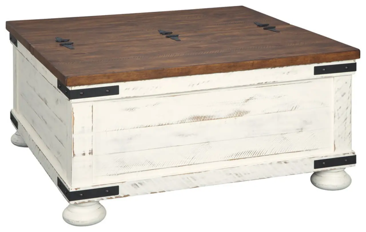 Wystfield - Cocktail Table with Storage - White / Brown