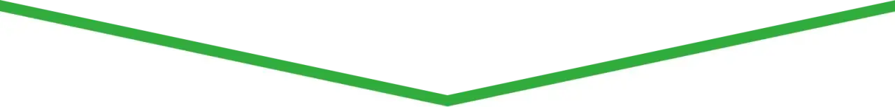 A green V-shaped, zigzag line pointing downward on a white background.