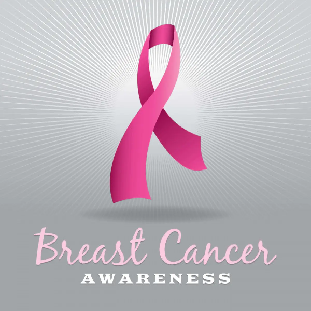 Pink breast cancer awareness ribbon.