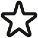 Black outline of a five-pointed star on a white background.