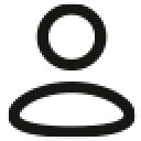 Simple black outline of a generic person icon on a light gray background.