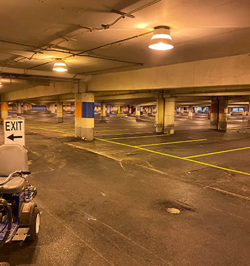 airport parking garage striping